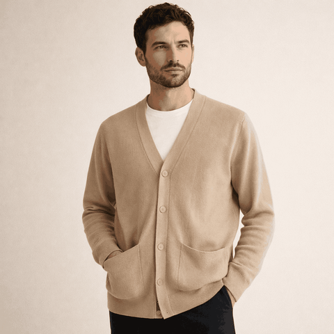 Celio Men's Beige Cotton Cardigan  | Celio in Lebanon