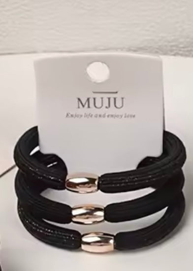 Muju 3 Piece Set Of Carded Elastic Hair Ties | Muju In Lrbanon
