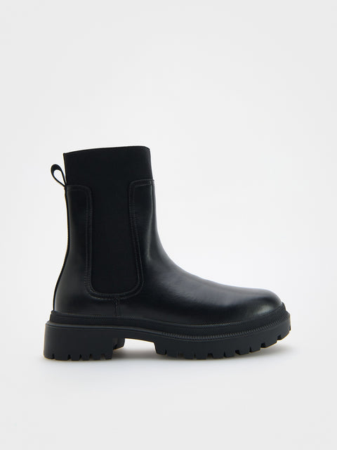 Reserved Women's Black Leather Ankle Boots | Reserved In Lebanon