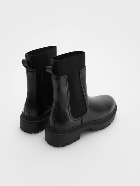 Reserved Women's Black Leather Ankle Boots | Reserved In Lebanon