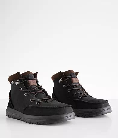 Hey Dude Men's Black Bradley Leather Boots | Hey Dude In Lebanon