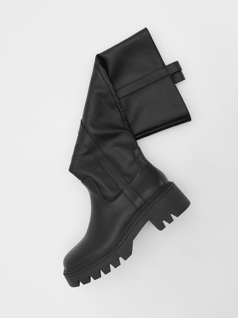 Reserved Women's Black Imitation Leather Boots | Reserved In Lebanon