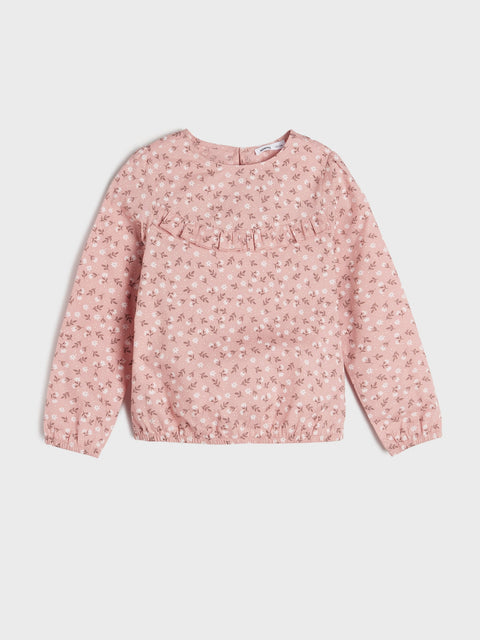 Sinsay Girl's Pink Floral Ruffled Blouse | Sinsay In Lebanon
