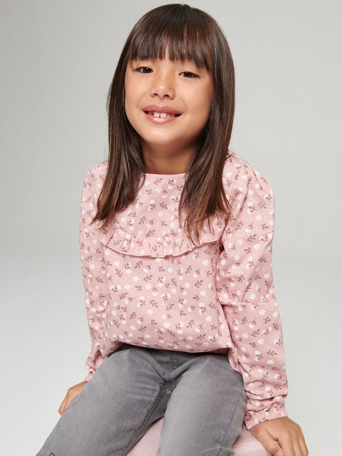 Sinsay Girl's Pink Floral Ruffled Blouse | Sinsay In Lebanon