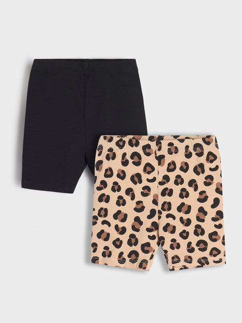 Sinsay Baby Girl's Brown/Black Biker Shorts 2-Pack | Sinsay In Lebanon