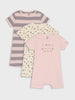 Sinsay Girl's 3-Pack Romper Multicolored AYA