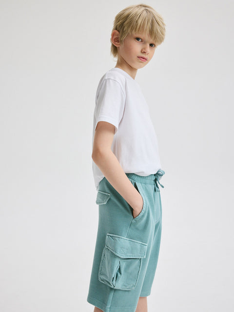 Reserved Boy's Aqua Structured Cargo Shorts | Reserved In Lebanon