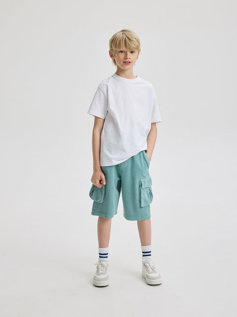 Reserved Boy's Aqua Structured Cargo Shorts | Reserved In Lebanon