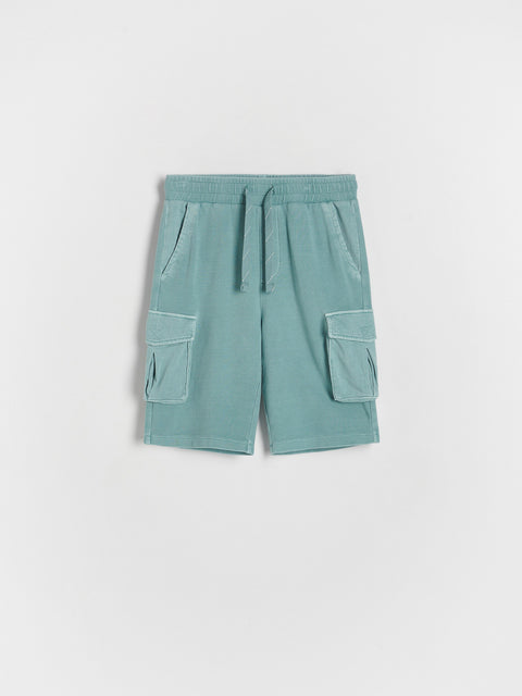 Reserved Boy's Aqua Structured Cargo Shorts | Reserved In Lebanon