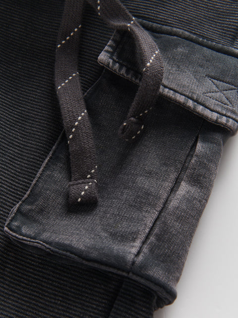 Reserved Boy's Washed Black Structural Cargo Short | Reserved In Lebanon