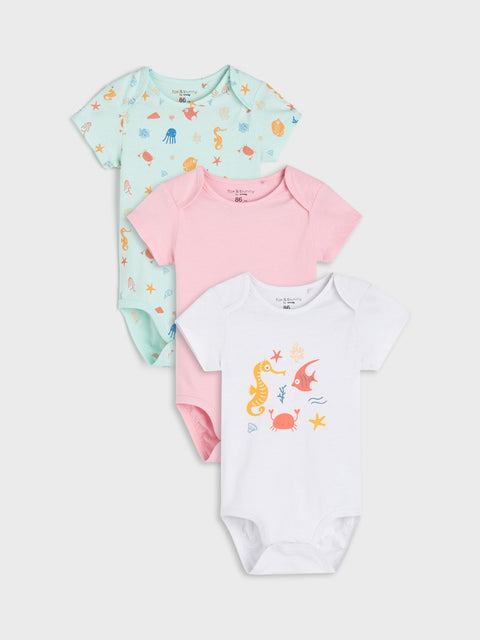 Sinsay Baby Girl's Multicolor Bodysuits 3 Pack With A Print | Sinsay In Lebanon