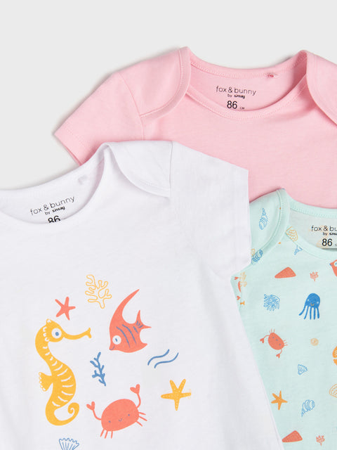 Sinsay Baby Girl's Multicolor Bodysuits 3 Pack With A Print | Sinsay In Lebanon