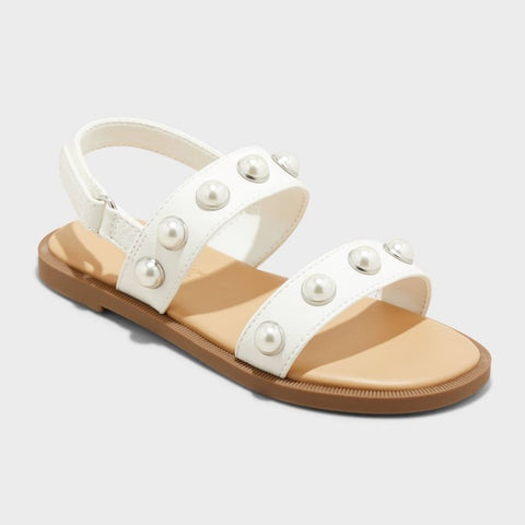 Cat & Jack Girl's White Toddler Selene Pearl Sandal's  |  Cat & Jack in Lebanon
