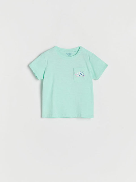 Reserved Baby Boy's Light Green Chest Pocket T-Shirt | Reserved In Lebanon