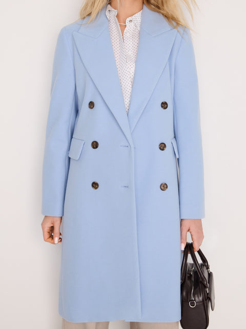 Sinsay Women's Baby Blue Split Back Hem Coat|Sinsay In Lebanon