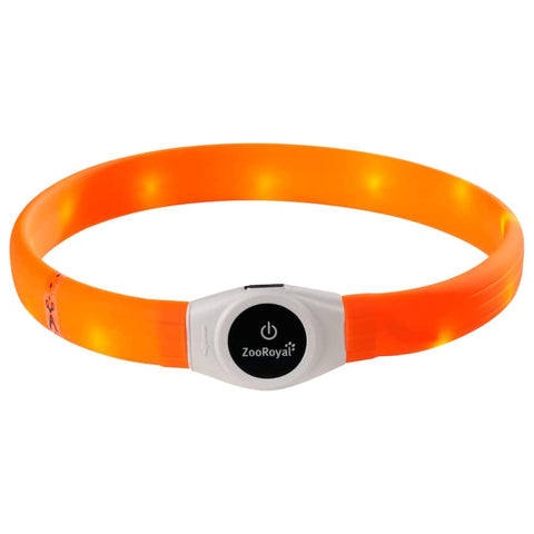 ZooRoyal Dog's Orange Led Light Collar USB Long Hair | ZooRoyal In Lebanon