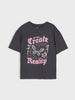Sinsay Girl's Dark Grey T-Shirt With Print | Sinsay In Lebanon