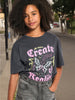 Sinsay Girl's Dark Grey T-Shirt With Print | Sinsay In Lebanon