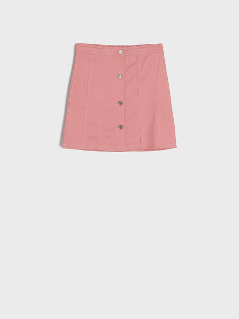 Sinsay Girl's Dusty Rose Buttoned Denim Mini Skirt | Sinsay In Lebanon