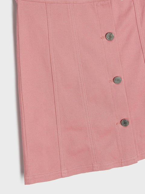 Sinsay Girl's Dusty Rose Buttoned Denim Mini Skirt | Sinsay In Lebanon