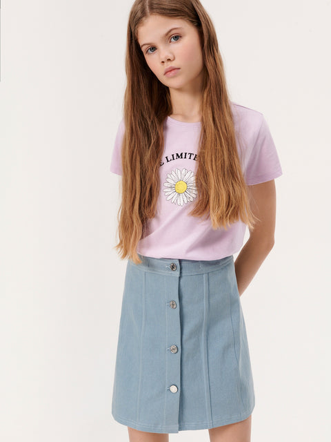 Sinsay Girl's Blue Buttoned Denim Mini Skirt | Sinsay In Lebanon