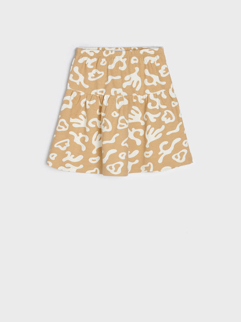 Skirt with abstract pattern on a light background