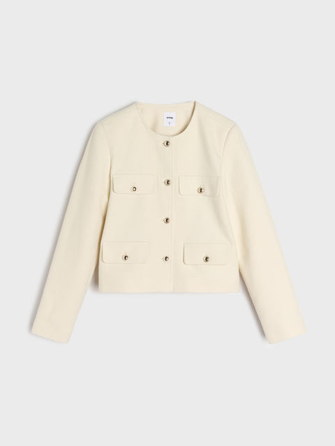 Sinsay Women's Off White Regular Buttoned Jacket|Sinsay In Lebanon