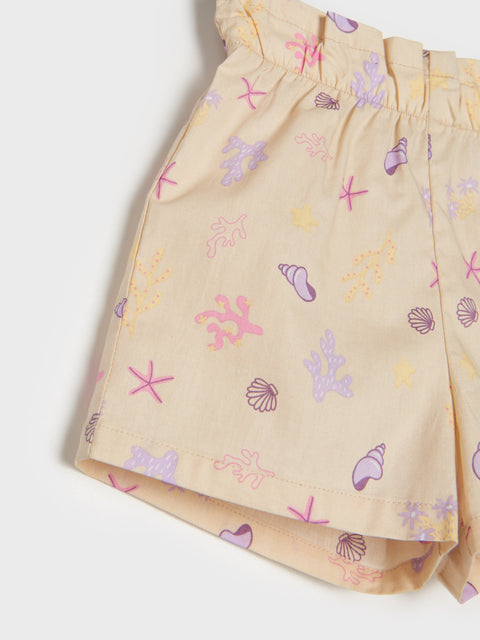 Sinsay Baby Girl's Beige Shorts With A Print | Sinsay In Lebanon