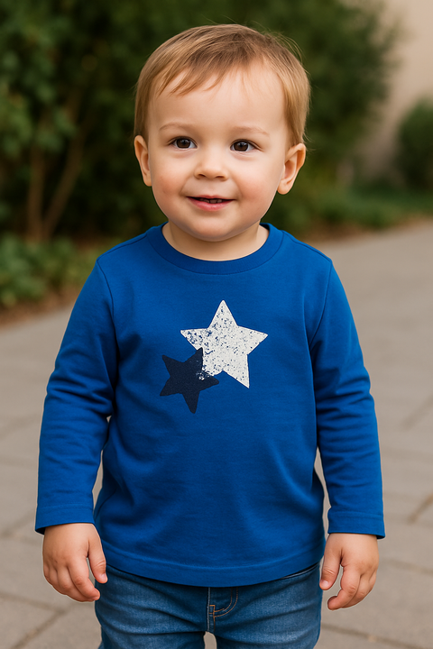 Sinsay Baby Boy's Royal Blue & Navy Long Sleeve Star Printed Blouses 2 pcs |Sinsay In Lebanon