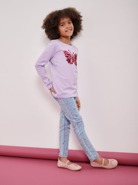 Sinsay Girl's Blue Floral Jeggings Jeans | Sinsay In Lebanon