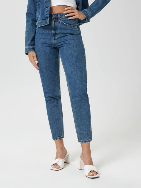 Sinsay  Women's Blue High waist Mom Jeans    | Sinsay in Lebanon
