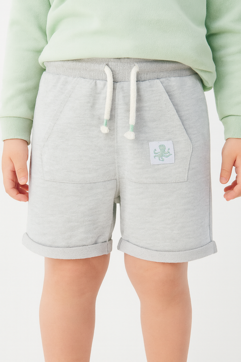 Reserved Baby Boy's Light Grey Cotton Shorts With A Pocket | Reserved In Lebanon