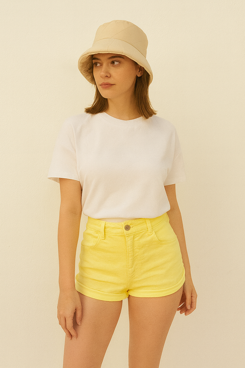 Forever 21 Women's Yellow Velvet Ribbed Short | Forever 21 In Lebanon