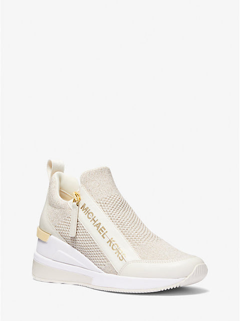 Michael Kors Women's Champagne Willis Metallic Stretch Knit Sneakers | Michael Kors In Lebanon