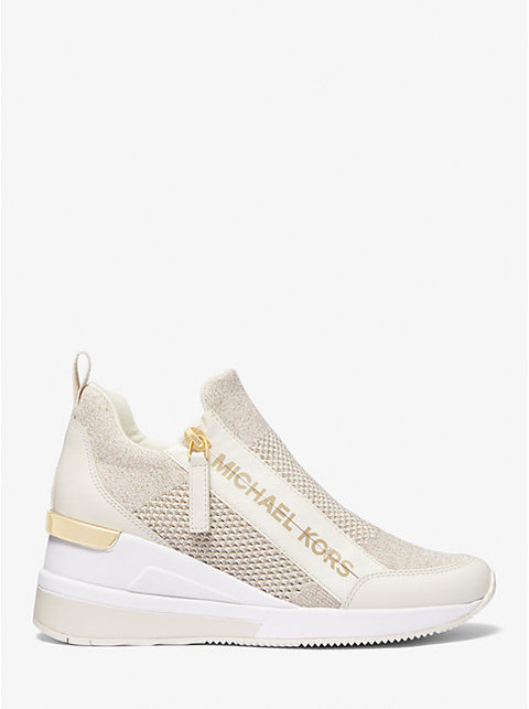 Michael Kors Women's Champagne Willis Metallic Stretch Knit Sneakers | Michael Kors In Lebanon