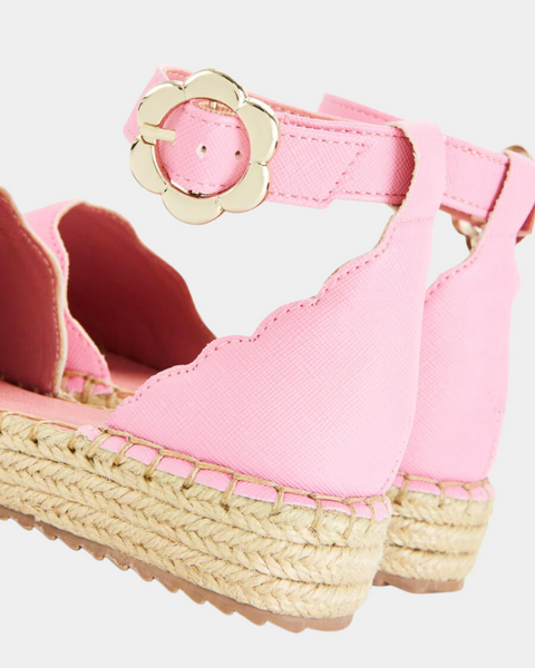 V BY Very Women's Pink Older Girls Scallop Espadrilles TRT4L SE184 shoes26 shr