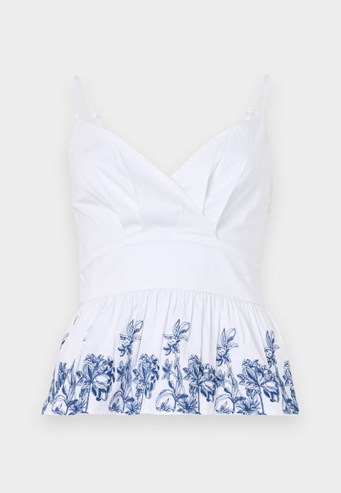 Guess Women's Pure White Sleeveless Blouse | Guess In Lebanon