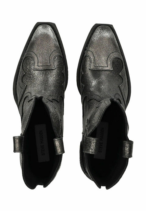 Steve Madden Women's Silver Leather Waynoa Platform Ankle Boots  | Steve Madden in Lebanon