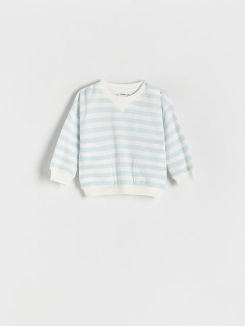 Reserved Baby Boy's Light Blue Oversized Stripe Sweatshirt | Reserved In Lebanon