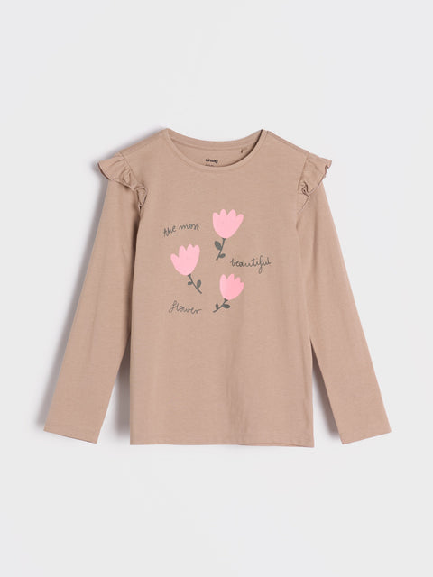 Sinsay Girl's Beige/Brown Long Sleeve Blouses With Floral Print 2-Pack | Sinsay In Lebanon