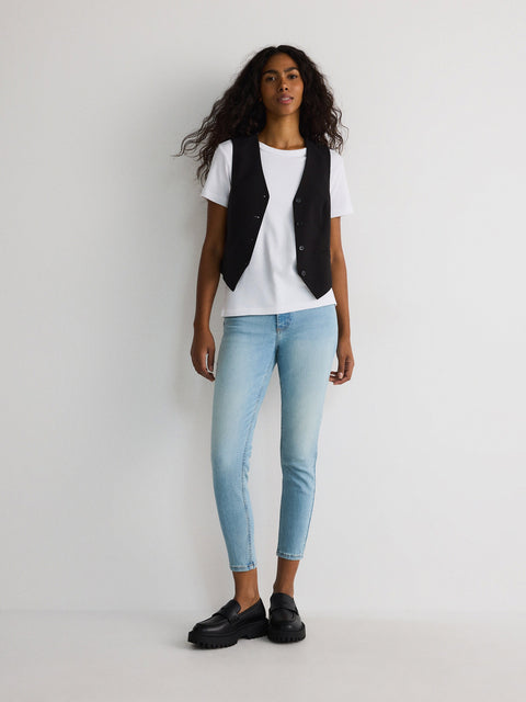 Reserved Women's Light Blue Slim Fit Mid Rise Sculpt Jeans | Reserved In Lebanon