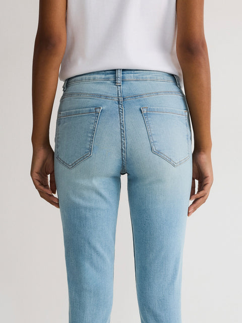 Reserved Women's Light Blue Slim Fit Mid Rise Sculpt Jeans | Reserved In Lebanon