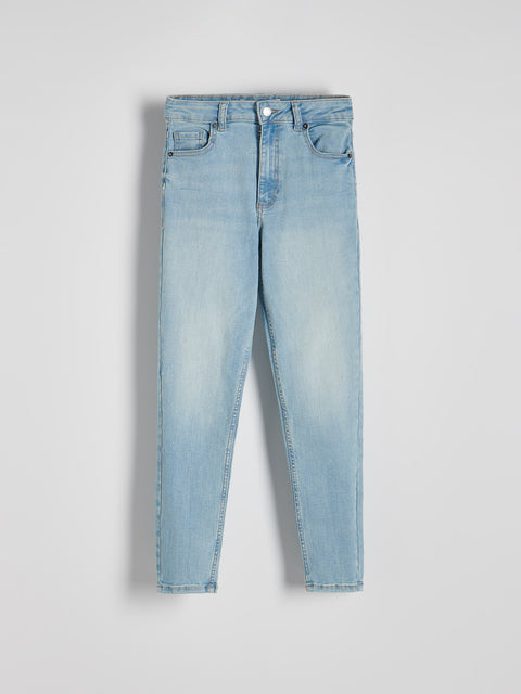 Reserved Women's Light Blue Slim Fit Mid Rise Sculpt Jeans | Reserved In Lebanon