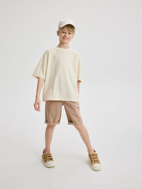 Reserved Boy's Beige Faded Denim Shorts | Reserved In Lebanon
