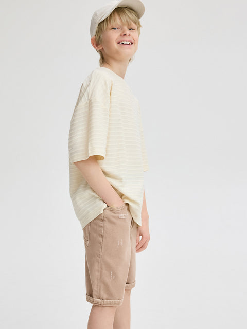 Reserved Boy's Beige Faded Denim Shorts | Reserved In Lebanon