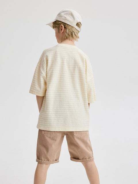 Reserved Boy's Beige Faded Denim Shorts | Reserved In Lebanon