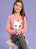 Sinsay Girl’s Pink Cutie Pie Cat Sequin Long Sleeve T-Shirt | Sinsay in Lebanon