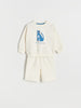 Reserved Baby Boy White Printed Knitted Set | Reserved In Lebanon