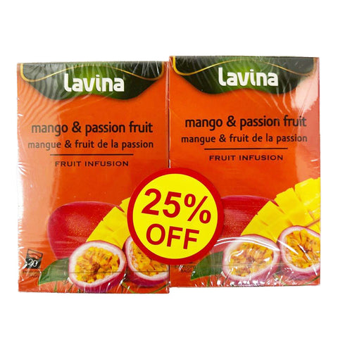 Lavina Fruit Infusion Mango And Passion 2X20S (25% Off)
