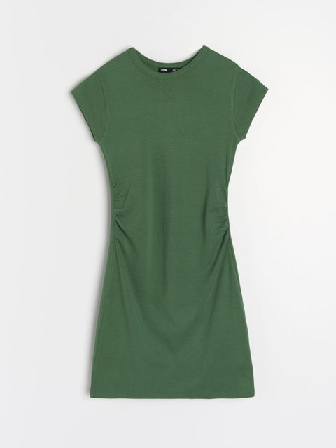 Sinsay Women's Dark Green Cap Sleeve Mini Dress | Sinsay In Lebanon